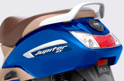 TVS Jupiter ZX Disc  Petrol Single cylinder, 4 stroke, CVTi, fuel injection 7.88 PS @ 7500 rpm Pristine White, Mystic Grey, Midnight Black, Titanium Grey, Pristine White, Metallic Titanium Grey, Walnut Brown, New Metallic Red, Starlight Blue, Olive Gold, Starlight Blue, Metallic Blue, New Metallic Blue, Matte Black, Royal Wine, Regal Purple, Copper Bronze ₹ 86,413