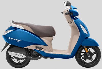 TVS Jupiter ZX Drum SmartXonnect  Petrol Single cylinder, 4 stroke, CVTi, fuel injection 7.88 PS @ 7500 rpm Pristine White, Mystic Grey, Midnight Black, Titanium Grey, Pristine White, Metallic Titanium Grey, Walnut Brown, New Metallic Red, Starlight Blue, Olive Gold, Starlight Blue, Metallic Blue, New Metallic Blue, Matte Black, Royal Wine, Regal Purple, Copper Bronze ₹ 84,468