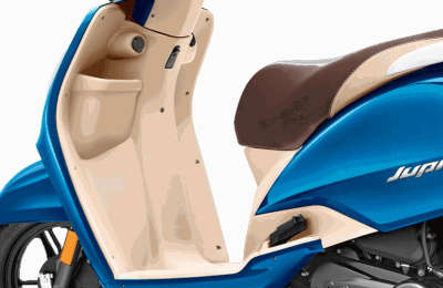 TVS Jupiter ZX  Petrol Single cylinder, 4 stroke, CVTi, fuel injection 7.88 PS @ 7500 rpm Pristine White, Mystic Grey, Midnight Black, Titanium Grey, Pristine White, Metallic Titanium Grey, Walnut Brown, New Metallic Red, Starlight Blue, Olive Gold, Starlight Blue, Metallic Blue, New Metallic Blue, Matte Black, Royal Wine, Regal Purple, Copper Bronze ₹ 82,133