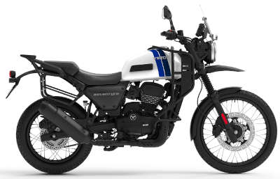 Yezdi Adventure - Gloss Adventure Tourer Bikes, Cruiser Bikes, Off Road Bikes Petrol Single cylinder, 4 Stroke, Liquid Cooled, DOHC 30.2 PS @ 8000 rpm Whiteout