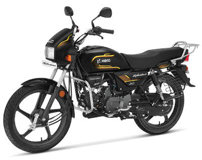 Hero Splendor + Black & Accent Commuter Bikes Petrol Air cooled, 4-stroke, Single cylinder, OHC 8.02 PS @ 8000 rpm Sunshine Gold, Beetle Red, Black With Silver, Sports Red, Ruby Red, Black With Blue, Flery Blue, Silver Nexus Blue, Matte Shield Gold, Bumble Bee Yellow, Heavy Grey Green, Firefly Golden, Butterfly Yellow, Black With Purple ₹ 75,811