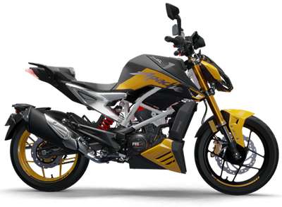TVS Apache RTR 310 Sports Bikes Petrol Single Cylinder, 4 Stroke, Liquid Cooled, Spark Ignited Engine 35.6 PS @ 9700 rpm Fury Yellow