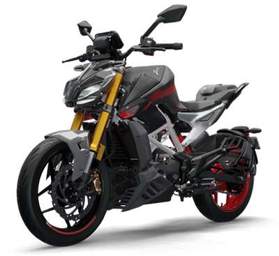 TVS Apache RTR 310 Arsenal Black Without Quickshifter Sports Bikes Petrol Single Cylinder, 4 Stroke, Liquid Cooled, Spark Ignited Engine 35.6 PS @ 9700 rpm Arsenal Black