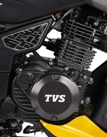 TVS Raider Drum Sports Bikes Petrol Air and oil cooled single cylinder, SI 11.38 PS @ 7500 rpm Fiery Yellow, Wicked Black, Blazing Blue, Striking Red
