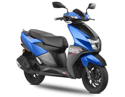 TVS NTORQ 125 Drum Scooter Petrol Single Cylinder, 4 - Stroke, SI, Air Cooled, Fuel Injected 9.38 PS @ 7000 rpm Metallic Grey, Metallic Blue