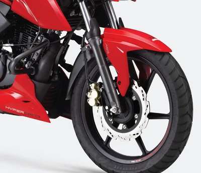 TVS Apache RTR 160 4V Front Disc, Rear Drum Sports Naked Bikes Petrol SI, 4 stroke, Oil cooled, SOHC, Fuel Injection 17.55 PS @ 9250 rpm Racing Red, Metallic Blue, Knight Black