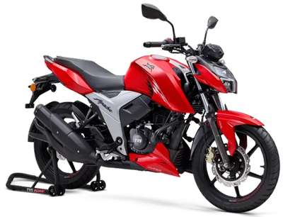 TVS Apache RTR 160 4V Front And Rear Disc With SmartXonnect Sports Naked Bikes Petrol SI, 4 stroke, Oil cooled, SOHC, Fuel Injection 17.55 PS @ 9250 rpm Racing Red, Metallic Blue, Knight Black