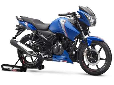 TVS Apache RTR 160 4V Front And Rear Disc Sports Naked Bikes Petrol SI, 4 stroke, Oil cooled, SOHC, Fuel Injection 17.55 PS @ 9250 rpm Racing Red, Metallic Blue, Knight Black