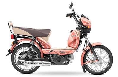 TVS XL100 Comfort i-Touch Start Moped Bikes Petrol 4 Stroke Single Cylinder 4.4 PS @ 6000 rpm Coral Silk, Mint Blue, Sparkling Silver, Luster Gold