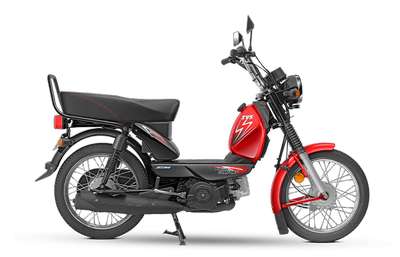 TVS XL100 Comfort Moped Bikes Petrol 4 Stroke Single Cylinder 4.35 PS @ 6000 rpm Grey-Black, Red-Black