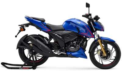 TVS Apache RTR 200 4V Dual Channel ABS Sports Naked Bikes, Sports Bikes Petrol Si, 4 Storke, Oil Cooled, Fi 20.82 PS @ 9000 rpm Gloss Black, Matte Blue, Pearl White