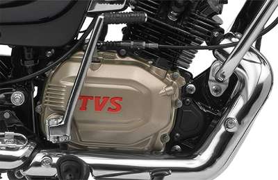 TVS Radeon Dual Tone Edition Drum Commuter Bikes Petrol 4 Stroke Duralife Engine 8.19 PS @ 7350 rpm DT Blue Black, DT Red Black, Black