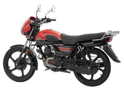 TVS Radeon Dual Tone Edition Drum Commuter Bikes Petrol 4 Stroke Duralife Engine 8.19 PS @ 7350 rpm DT Blue Black, DT Red Black, Black