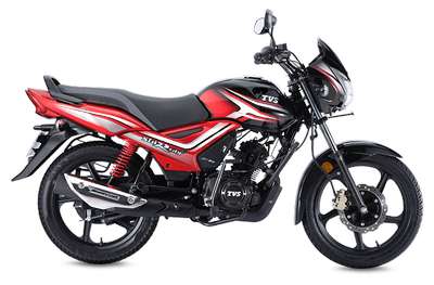 TVS Star City+ ES Disc Commuter Bikes Petrol Single Cylinder, 4-Stroke, Air Cooled 8.19 PS @ 7350 rpm Black Red, Blue Silver, Grey Black