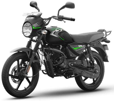 Bajaj CT 125X Disc Commuter Bikes Petrol 4 stroke, Air cooled Single cylinder, SOHC, DTSi 10.9 PS @ 8000 rpm Ebony Black with Red decals, Ebony Black with Green decals, Ebony Black with Blue decals