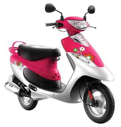 TVS Scooty Pep+ Glossy Princess Pink  Petrol Single Cylinder, 4 Stroke, Fuel Injection, Air - Cooler, Spark Ignition, ETFI Technology 5.4 PS @ 6500 rpm Princess Pink