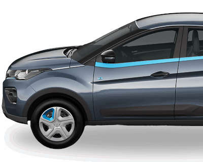 Tata Nexon EV Prime XM (2020 - 2023) SUV (Sports Utility Vehicle) Electric 2 Airbags (Driver, Passenger) Permanent Magnet Synchronous Motor paired to High energy density Lithium-ion battery pack Signature Teal Blue Glacier White Daytone Grey 5 Star (Global NCAP)