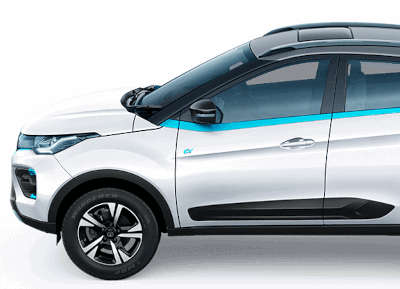 Tata Nexon EV Max XZ+ Lux 3.3 KW SUV (Sports Utility Vehicle) Electric Yes (Automatic Climate Control) Android Auto (Wireless), Apple Car Play (Wireless) Intensi-Teal Daytona Grey Pristine White ₹  18.79 Lakh