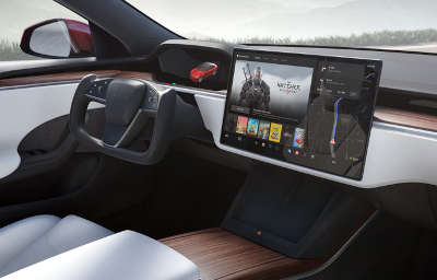 Tesla Model S 5 Door Liftback Electric Fully automatic temperature control (Tri zone) Air vents hidden throughout the cabin HEPA filtration Pearl White multi coat Solid Black Midnight Silver metallic Deep Blue metallic Red multi coat $96,590 as on 08 December 2022