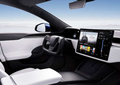 Tesla Model S Plaid 5 Door Liftback Electric Fully automatic temperature control (Tri zone) Air vents hidden throughout the cabin HEPA filtration Pearl White multi coat Solid Black Midnight Silver metallic Deep Blue metallic Red multi coat $1,27,590 as on 08 December 2022