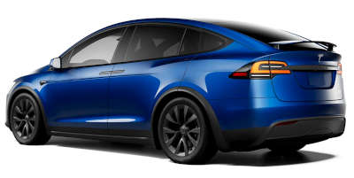 Tesla Model X Plaid SUV (Sports Utility Vehicle) Electric 10 Airbags: Dual front airbgs, Seat mounted side airbags in front and rear, Curtain airbags, Door mounted airbags Pearl White multi coat Solid Black Midnight Silver metallic Deep Blue metallic Red multi coat