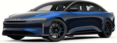 Lucid Air Electric Sedan Electric 8 Airbags: Front passenger airbag, Side airbags (seat mounted), Curtain airbags, Driver’s airbag Fully automatic Four Zone climate control (HVAC - Heating, Ventilation, Air Conditioner) WiFi, Android Auto, Apple CarPlay Sapphire Blue Metallic