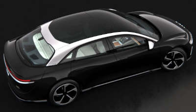 Lucid Air Grand Touring Electric Sedan Electric Fully automatic Four Zone climate control (HVAC - Heating, Ventilation, Air Conditioner) WiFi, Android Auto, Apple CarPlay Stellar White Infinite Black Cosmos Silver Quantum Grey Zenith Red All exteriors are trimmed in bright platinum theme accents $1,38,000 (as on 31 January 2023)