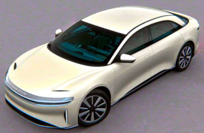 Lucid Air Pure AWD Electric Sedan Electric Fully automatic Four Zone climate control (HVAC - Heating, Ventilation, Air Conditioner) WiFi, Android Auto, Apple CarPlay Stellar White Infinite Black Cosmos Silver Quantum Grey Zenith Red Fathom Blue $92,900 (as on 31 January 2023)
