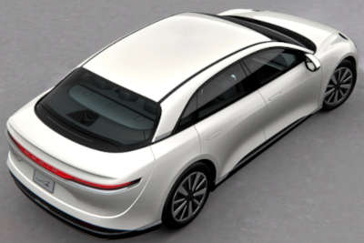 Lucid Air Pure AWD Electric Sedan Electric Fully automatic Four Zone climate control (HVAC - Heating, Ventilation, Air Conditioner) WiFi, Android Auto, Apple CarPlay Stellar White Infinite Black Cosmos Silver Quantum Grey Zenith Red Fathom Blue $92,900 (as on 31 January 2023)