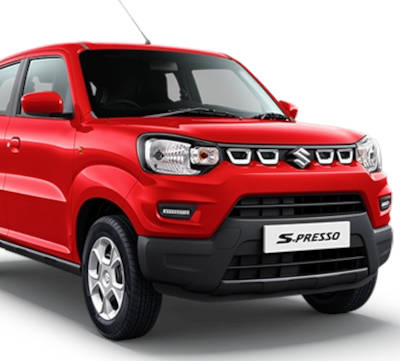 Maruti S-Presso VXi S-CNG Hatchback CNG, Petrol CNG - 32.73 km/l, Petrol - 24.76 km/l  Yes (Manual) Android Auto (No), Apple Car Play (No) Solid Fire Red Solid Sizzle Orange MetalliC Granite Grey Metallic Silky Silver Pearl Midnight Black Pearl Starry Blue Solid White ₹ 6.12 Lakh