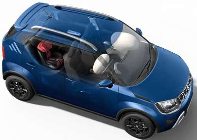 Maruti Ignis Alpha 1.2 MT Dual Tone Hatchback Petrol 20.89 km/l 2 Airbags (Driver, Passenger) 1.2L VVT Nexa Blue with Black roof, Nexa Blue with Silver roof, Lucent Orange with Black roof