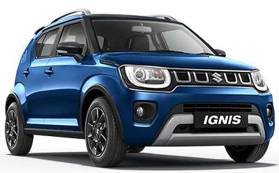 Maruti Ignis Alpha 1.2 MT Dual Tone Hatchback Petrol 20.89 km/l Yes (Automatic Climate Control) Android Auto (Yes), Apple Car Play (Yes) Nexa Blue with Black roof, Nexa Blue with Silver roof, Lucent Orange with Black roof ₹ 7.75 Lakh
