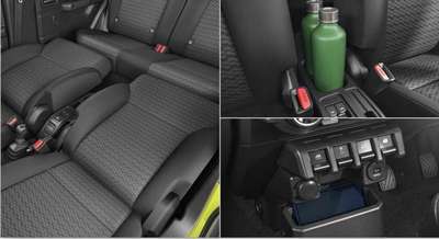 Maruti Jimny Alpha MT Compact SUV (Sports Utility Vehicle) Petrol 16.94 km/l Yes (Automatic Climate Control) Android Auto (Wireless), Apple Car Play (Wireless) Kinetic Yellow with Bluish Black Roof, Sizzling Red with Bluish Black Roof, Nexa Blue, Bluish Black, Granite Gray, Pearl Arctic White ₹ 13.69 Lakh