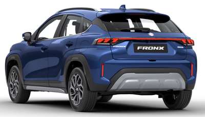 Maruti Fronx Zeta 1.0L Turbo MT Compact SUV (Sports Utility Vehicle) Petrol 21.5 km/l Yes (Automatic Climate Control) Android Auto (Wireless), Apple Car Play (Wireless) Nexa Blue (Celestial), Arctic White, Splendid Silver, Grandeur Grey, Earthen Brown, Opulent Red, Bluish Black ₹ 10.56 Lakh