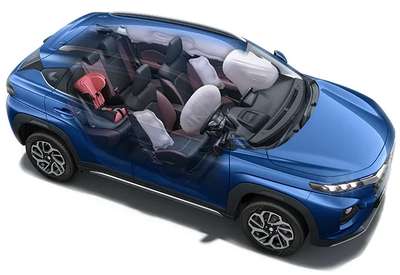 Maruti Fronx Alpha 1.0L Turbo 6 AT Compact SUV (Sports Utility Vehicle) Petrol 20.01 km/l 6 Airbags (Driver, Front Passenger, 2 Curtain, Driver Side, Front Passenger Side) 1.0L Turbo Boosterjet Nexa Blue (Celestial), Arctic White, Splendid Silver, Grandeur Grey, Earthen Brown, Opulent Red, Bluish Black