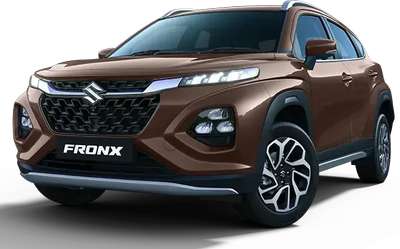 Maruti Fronx Sigma 1.2L MT Compact SUV (Sports Utility Vehicle) Petrol 21.79 km/l 2 Airbags (Driver, Front Passenger) 1.2L Dual Jet, Dual VVT Nexa Blue (Celestial), Arctic White, Splendid Silver, Grandeur Grey, Earthen Brown, Opulent Red, Bluish Black