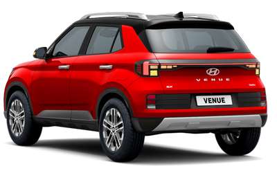 Hyundai Venue SX 1.2 Petrol Dual Tone SUV (Sports Utility Vehicle) Petrol 17.5 km/l 4 Airbags (Driver, Front Passenger, Driver Side, Front Passenger Side) 1.2 Kappa Fiery red + Abyss black roof