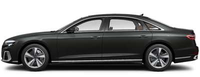Audi A8 L Technology Sedan Mild Hybrid (Electric + Petrol) 8 Airbags (Driver, Front Passenger, Sides, Rear), Optional 9 or 10 Airbags 3.0L Twin-Turbocharged FSI V6 MHEV Brilliant black (Solid), District green (Metallic), Firmament blue (Metallic), Floret silver (Metallic), Glacier white (Metallic), Manhattan gray (Metallic), Mythos black (Metallic), Terra gray (Metallic), Vesuvius gray (Metallic)