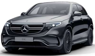 Mercedes-Benz EQC 400 4MATIC Electric SUV (Sports Utility Vehicle) Electric 9 Airbags (Driver, Front Passenger, 2 Curtain, Driver Knee, Driver Side, Front Passenger Side, 2 Rear Passenger Side) Yes (Automatic Three Zone) Android Auto (Yes), Apple Car Play (Yes) Polar white (Non metallic), Obsidian black (Metallic), Graphite grey (Metallic), Mojave silver (Metallic), Cavansite blue (Metallic), High-tech silver (Metallic), Spectral blue (Metallic), MANUFAKTUR Selenite grey magno (Matt finish), MANUFAKTUR Opalite white (Metallic), MANUFAKTUR Hyacinth red (Metallic)