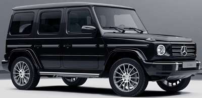 Mercedes G Class SUV (Sports Utility Vehicle) Petrol 6.1 km/l 9 Airbags (Driver, Front Passenger, 2 Curtain, Driver Knee, Driver Side, Front Passenger Side, 2 Rear Passenger Side) 4.0-litre V8 Night black (Non metallic) 5 Star (Euro NCAP)