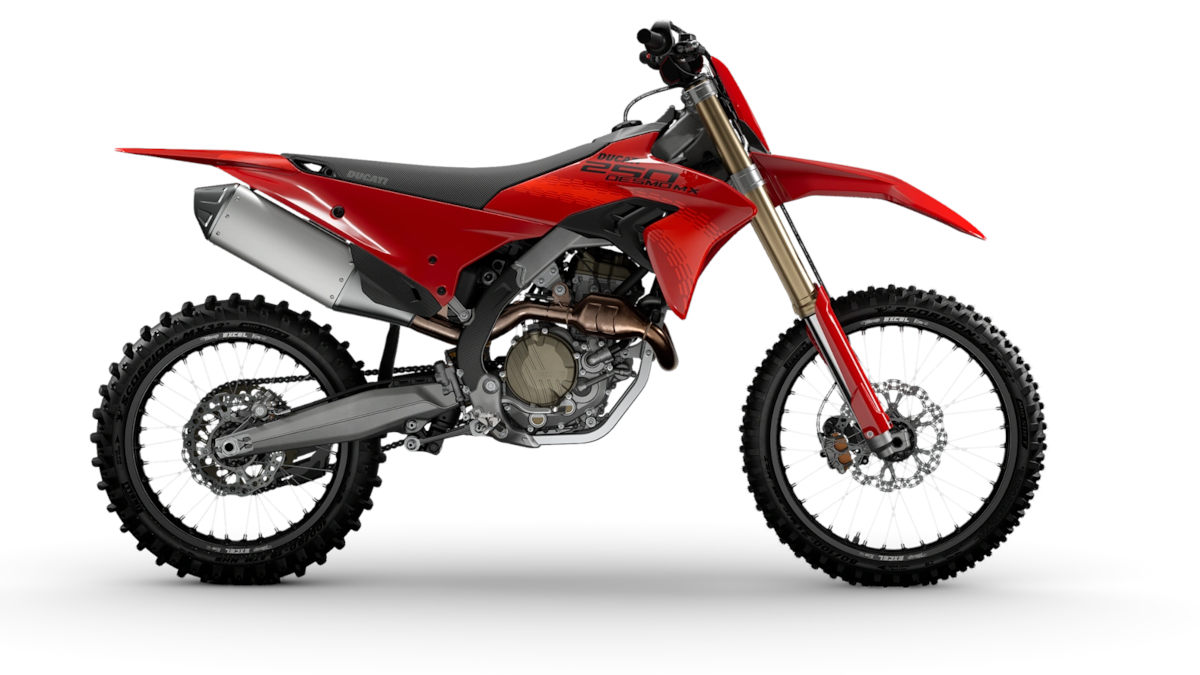 The wild new Ducati Desmo250 MX motocross bike drops with a screaming 15,000 RPM engine and superbike tech. Click to see all specs and pricing!