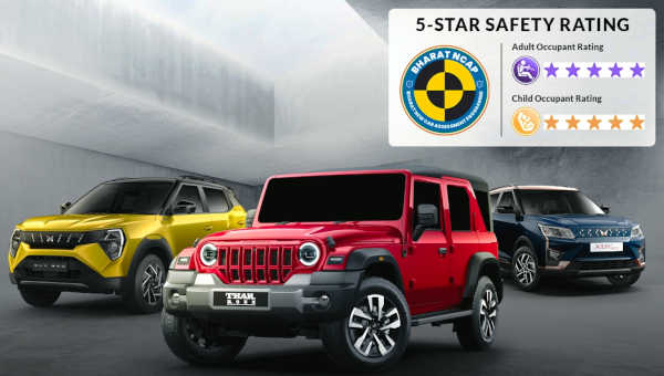 Mahindra Sets New Safety Benchmarks with 5-Star Bharat-NCAP Ratings for Thar ROXX, XUV 3XO, and XUV400
